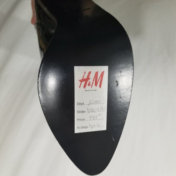 H&M Studio NWT black patent leather & suede boots - Picture 9 of 9